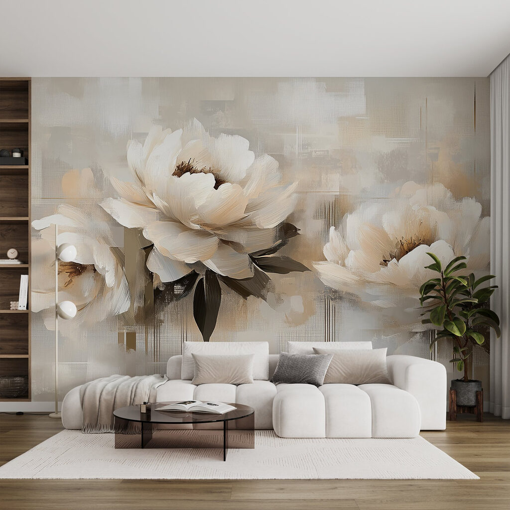 Peonie su fondo dipinto — ambiente 2