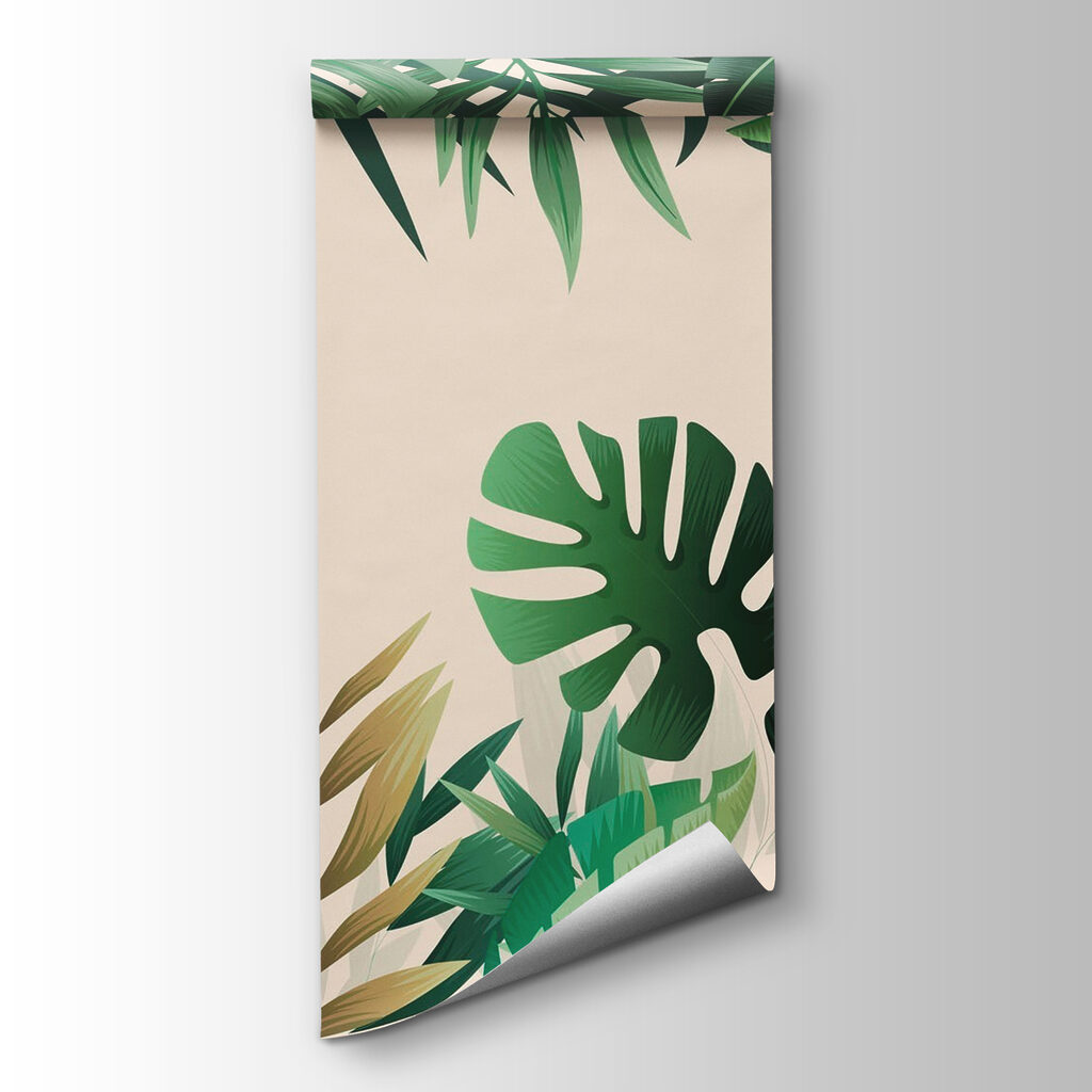 Foglie tropicali su beige — vista del prodotto