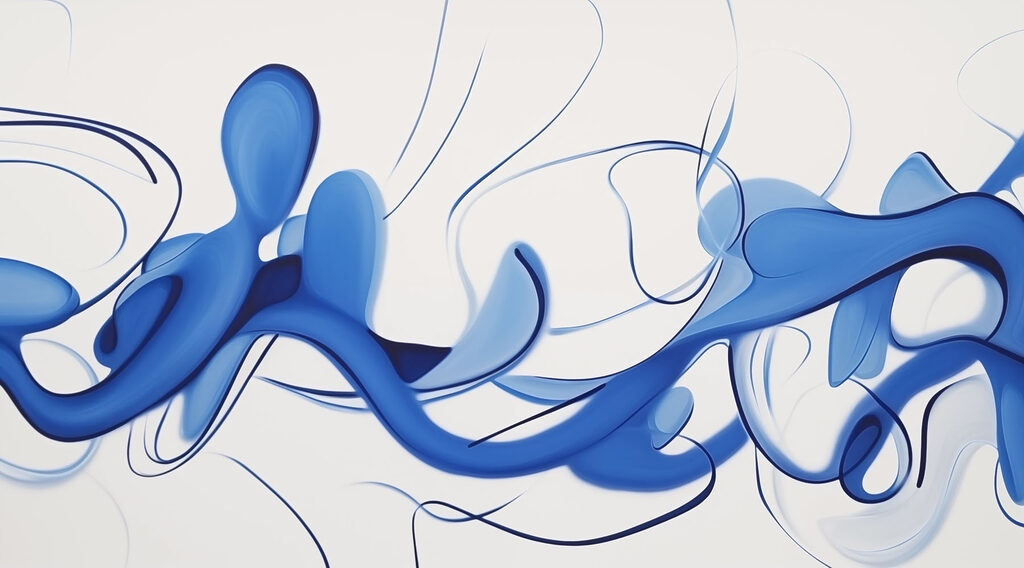 Nastri blu tra linee — design completo
