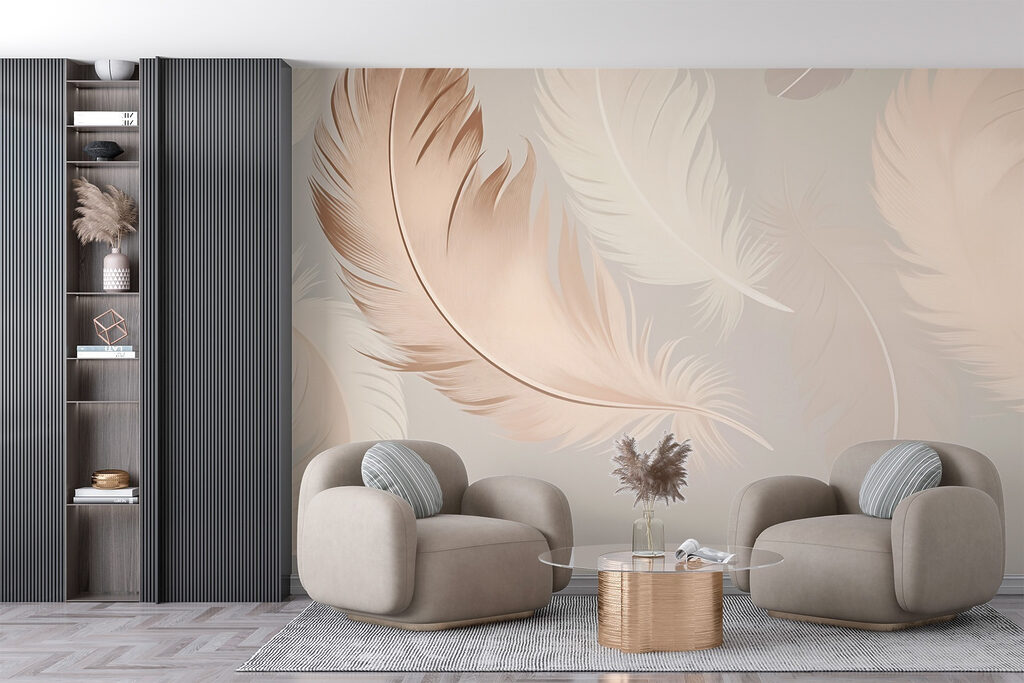 Piume in toni crema — ambiente 3