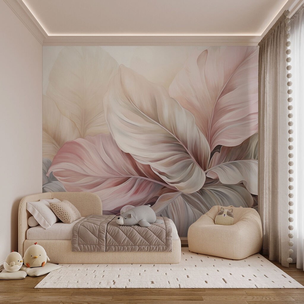 Foglie rosa e crema — ambiente 2