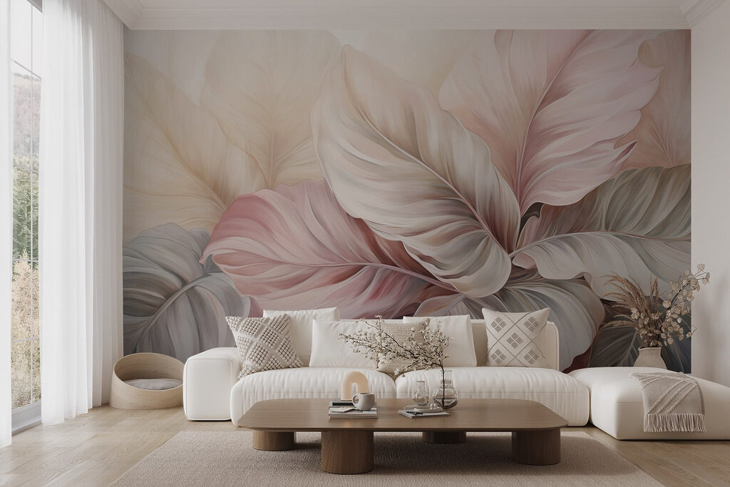 Foglie rosa e crema — ambiente 3