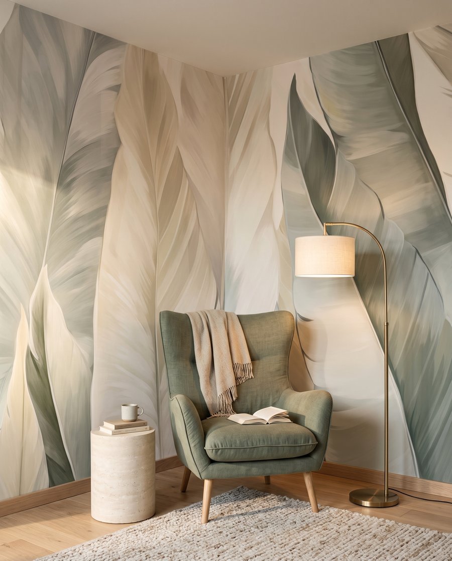 Foglie chiare sovrapposte — ambiente 3