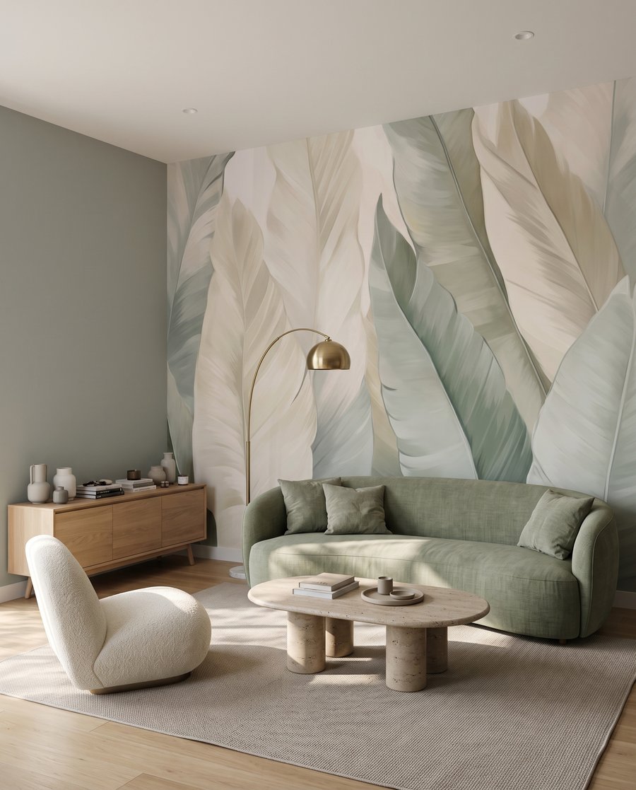 Foglie chiare sovrapposte — ambiente 5