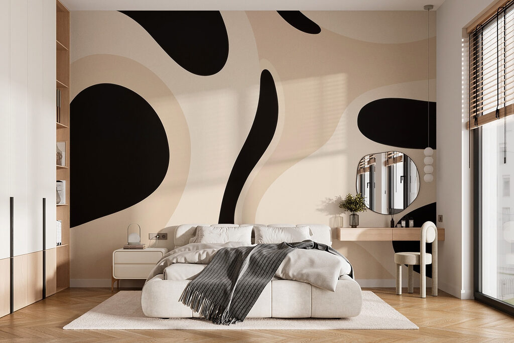 Forme nere su beige — ambiente 2