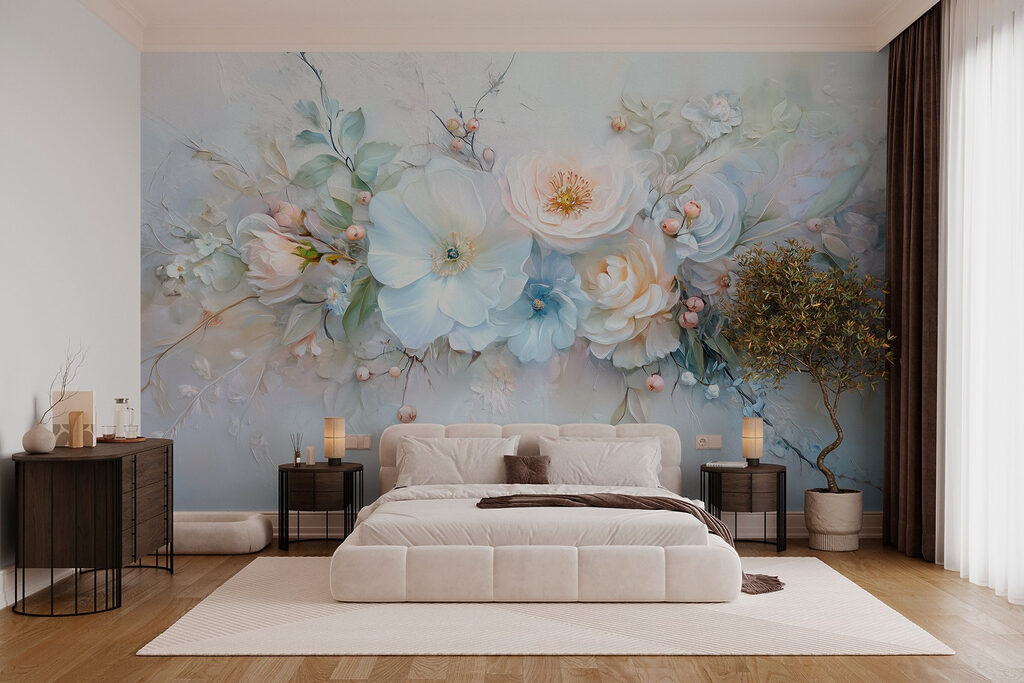 Bouquet azzurro dipinto — ambiente 2