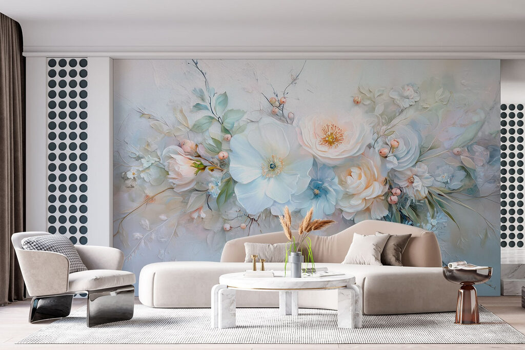 Bouquet azzurro dipinto — ambiente 4