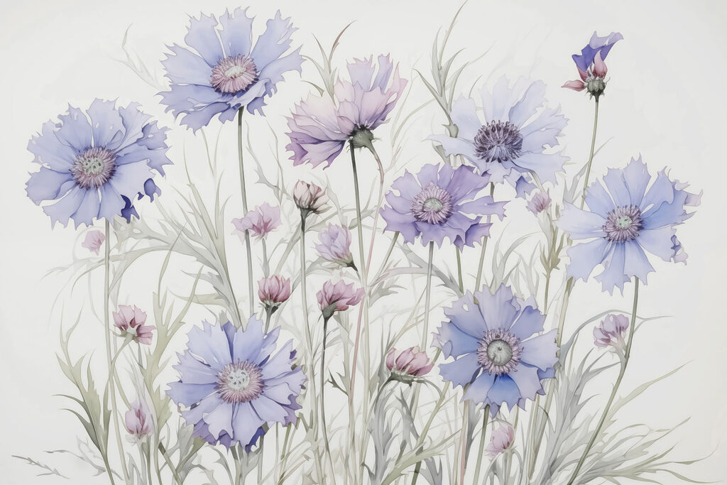 Fiori di campo lilla — design completo