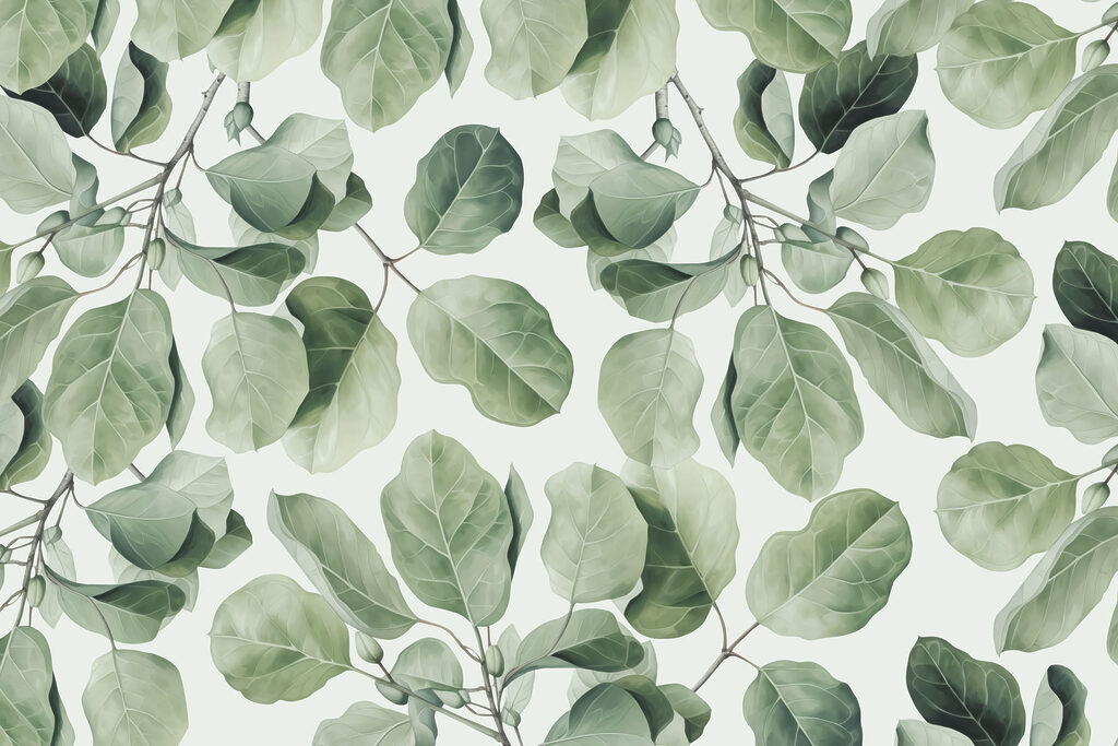 Foglie sciolte su bianco — design completo