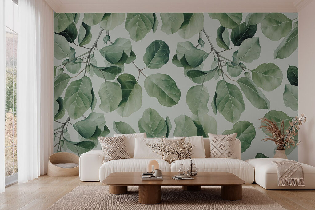 Foglie sciolte su bianco — ambiente 1