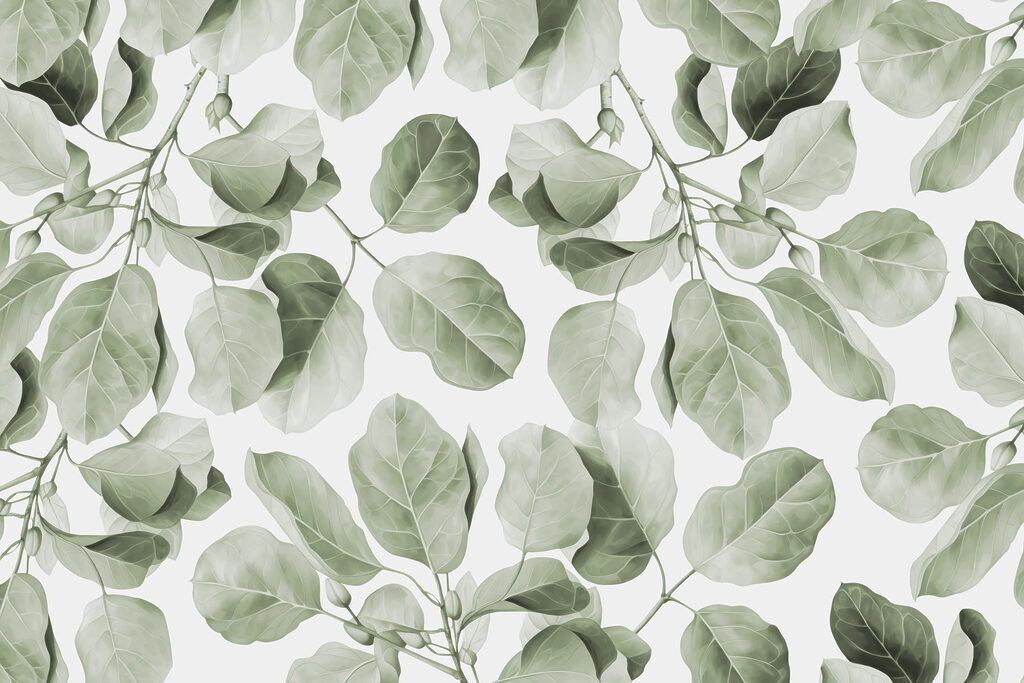 Foglie sciolte su bianco — design completo