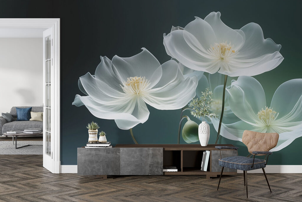 Fiori bianchi sul verde — ambiente 3