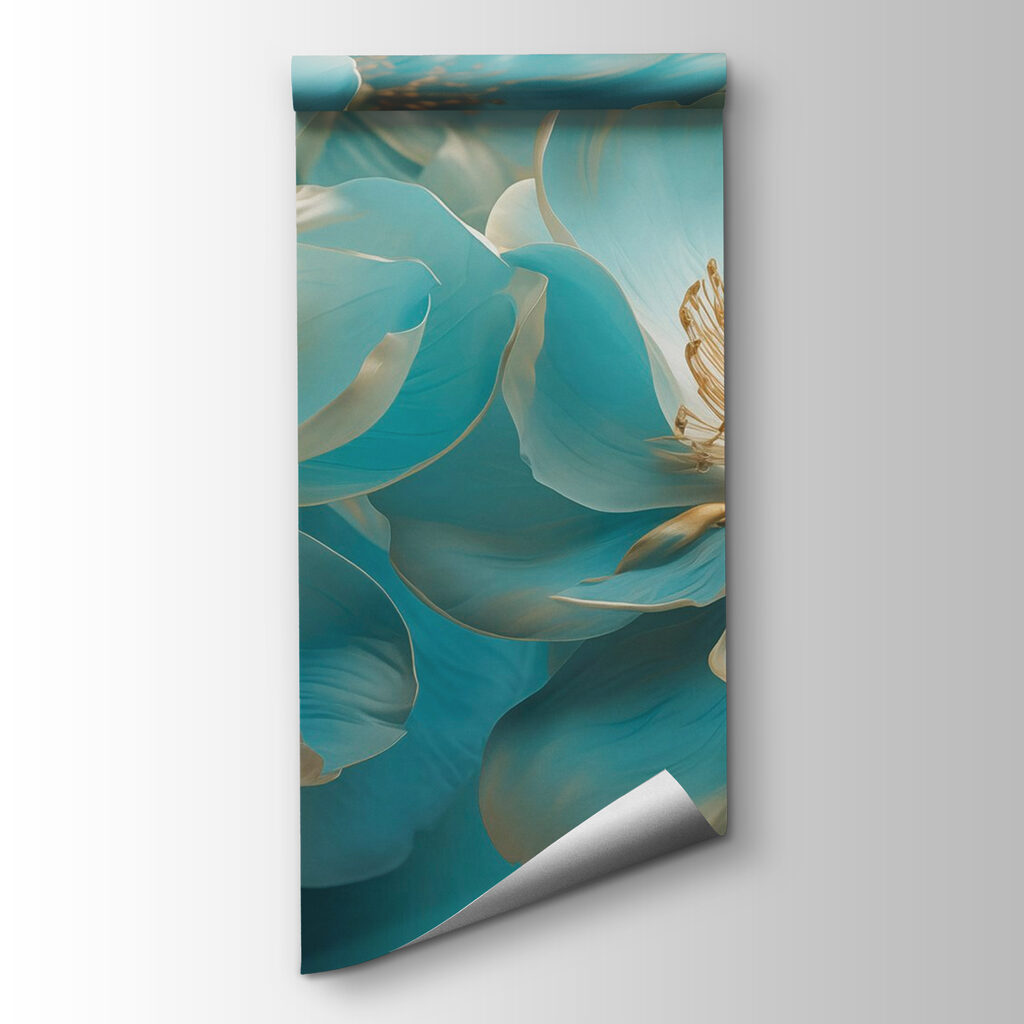 Fiori turchesi e oro — vista del prodotto