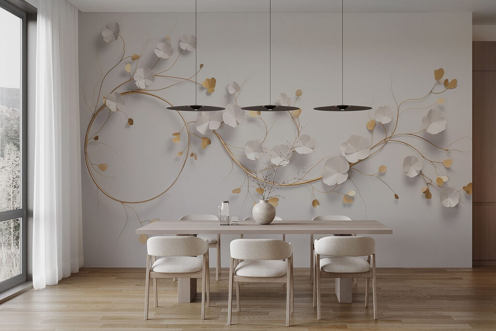Fiorellini bianchi e oro — ambiente 3