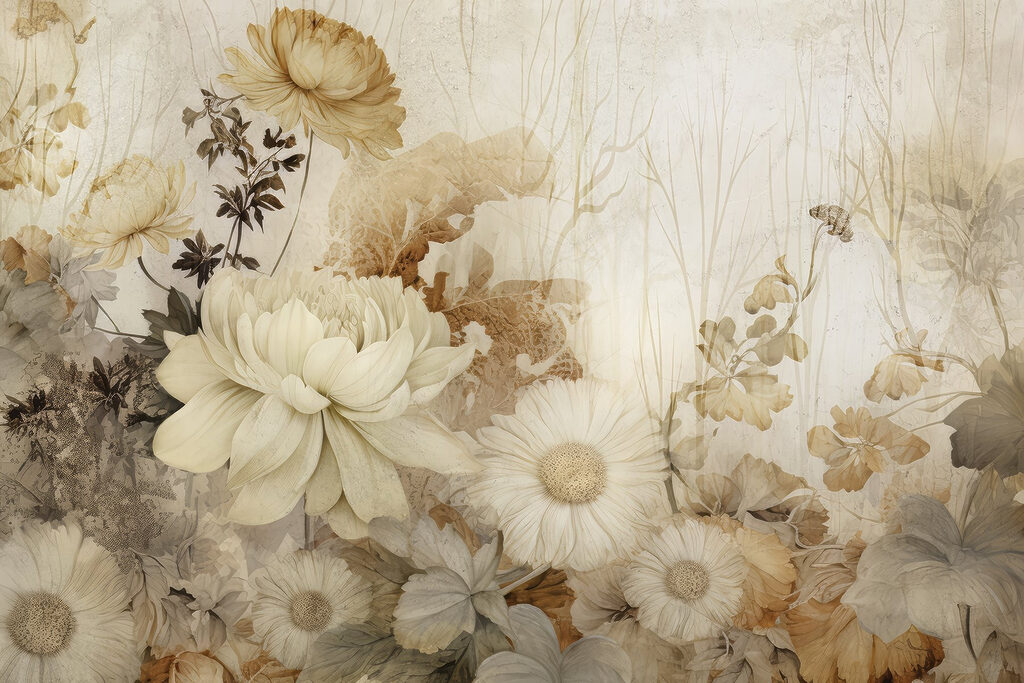 Fiori in strati dipinti — design completo