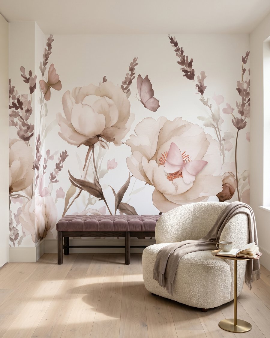 Farfalle tra fiori rigogliosi — ambiente 3