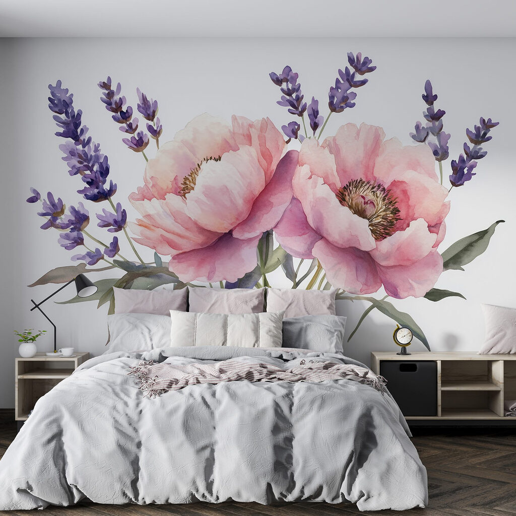 Bouquet rosa con lavanda — ambiente 1