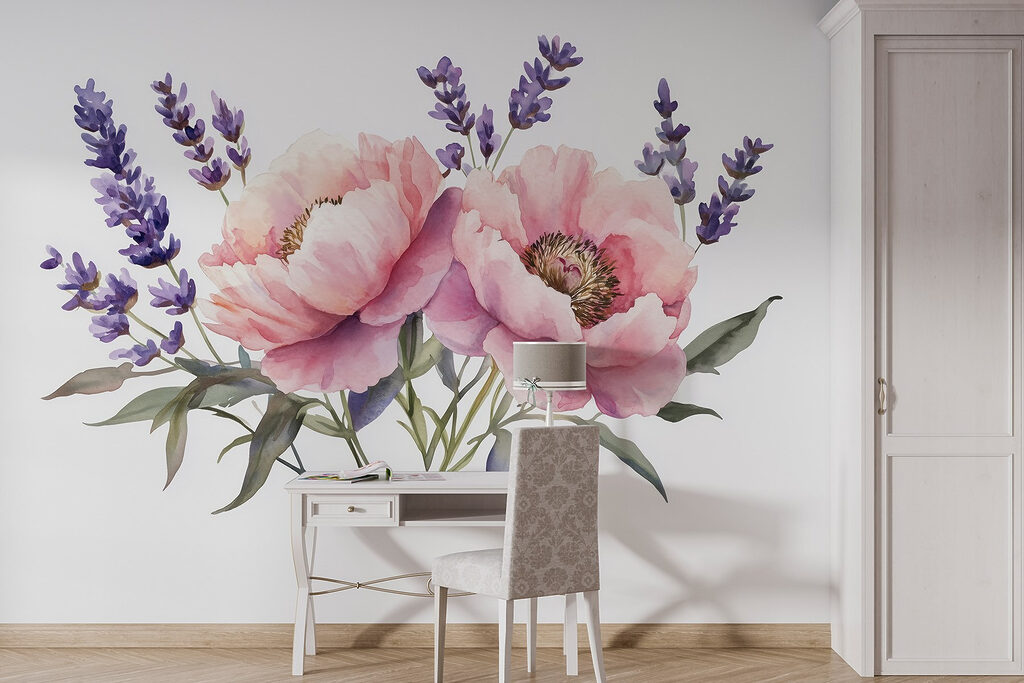 Bouquet rosa con lavanda — ambiente 3
