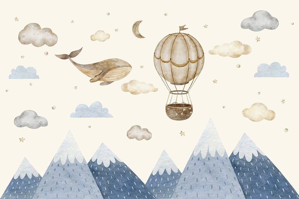 Balena e mongolfiera — design completo