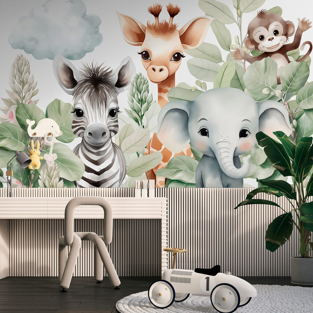 Zebra e scimmietta in un ambiente