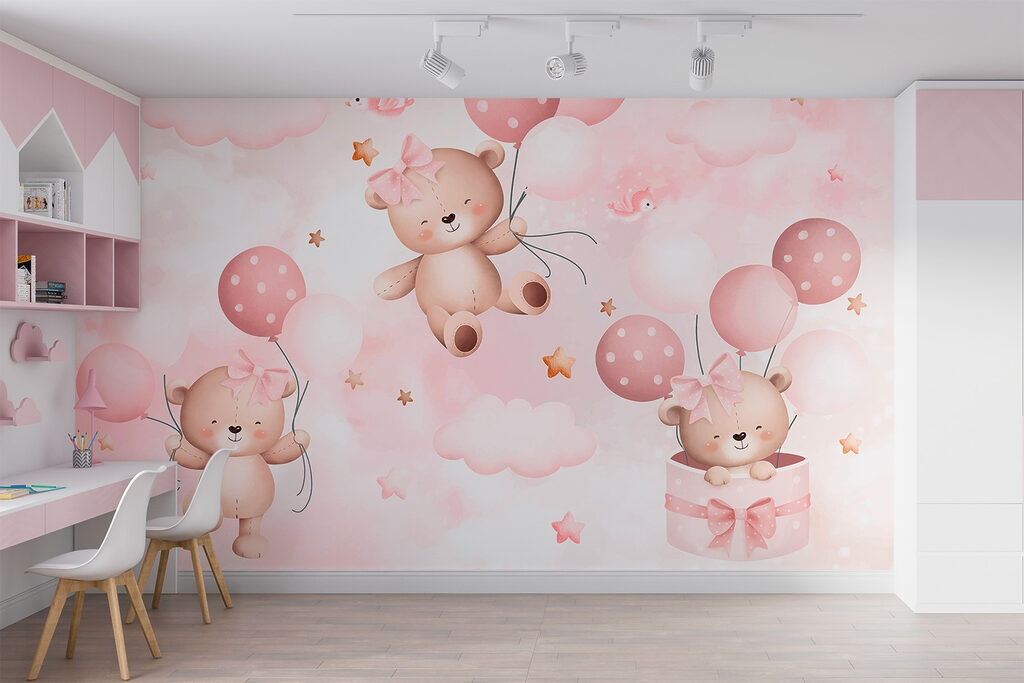 Orsetti con palloncini rosa — ambiente 2