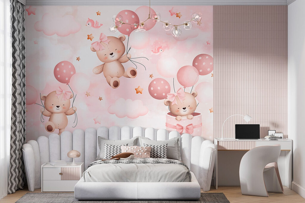 Orsetti con palloncini rosa — ambiente 3