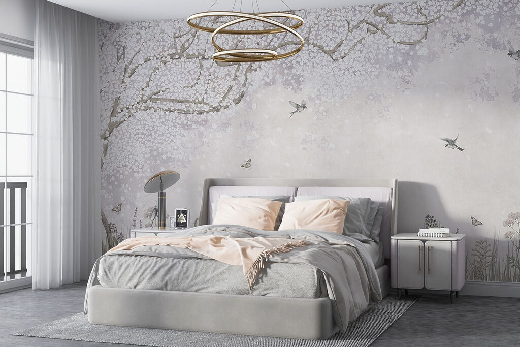Albero fiorito con uccelli — ambiente 2