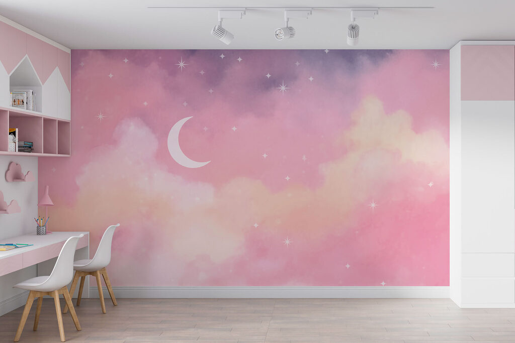 Luna tra nuvole rosa — ambiente 1
