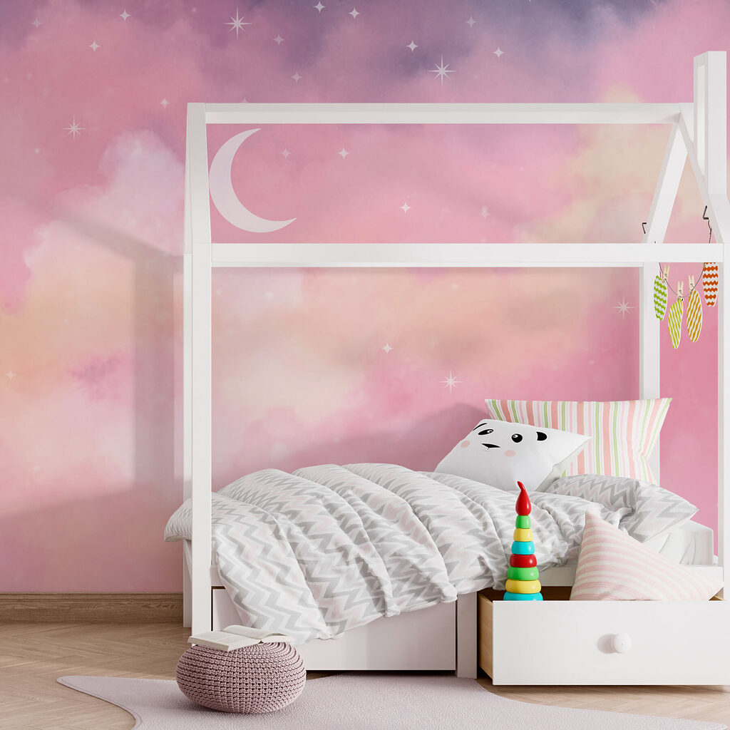Luna tra nuvole rosa — ambiente 2