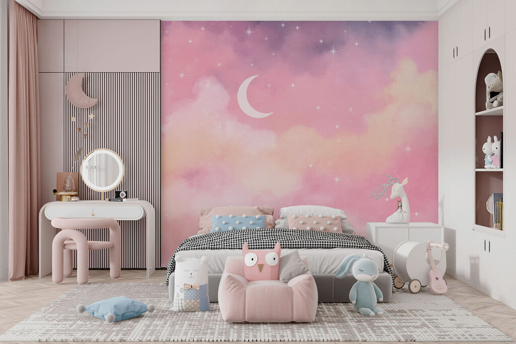 Luna tra nuvole rosa — ambiente 3