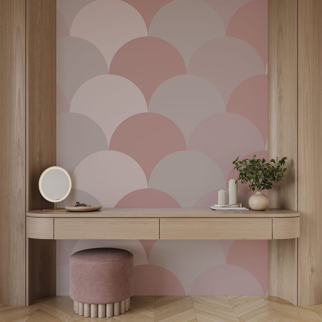 Scaglie rosa sovrapposte — ambiente 1