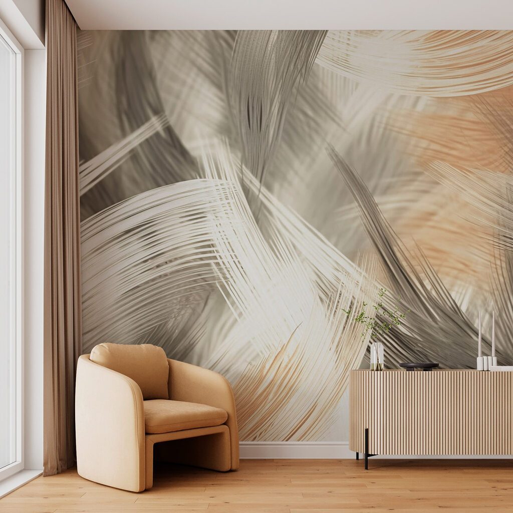 Pennellate ampie e curve in un ambiente