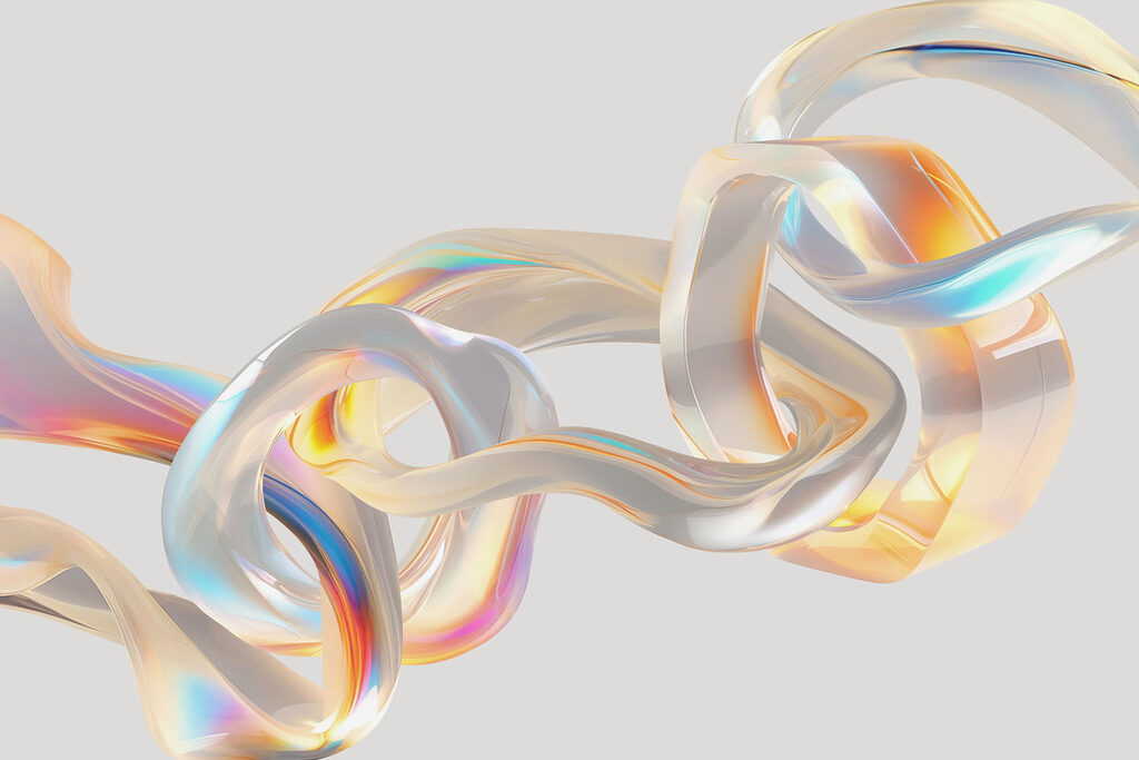 Anelli con riflessi arcobaleno — design completo