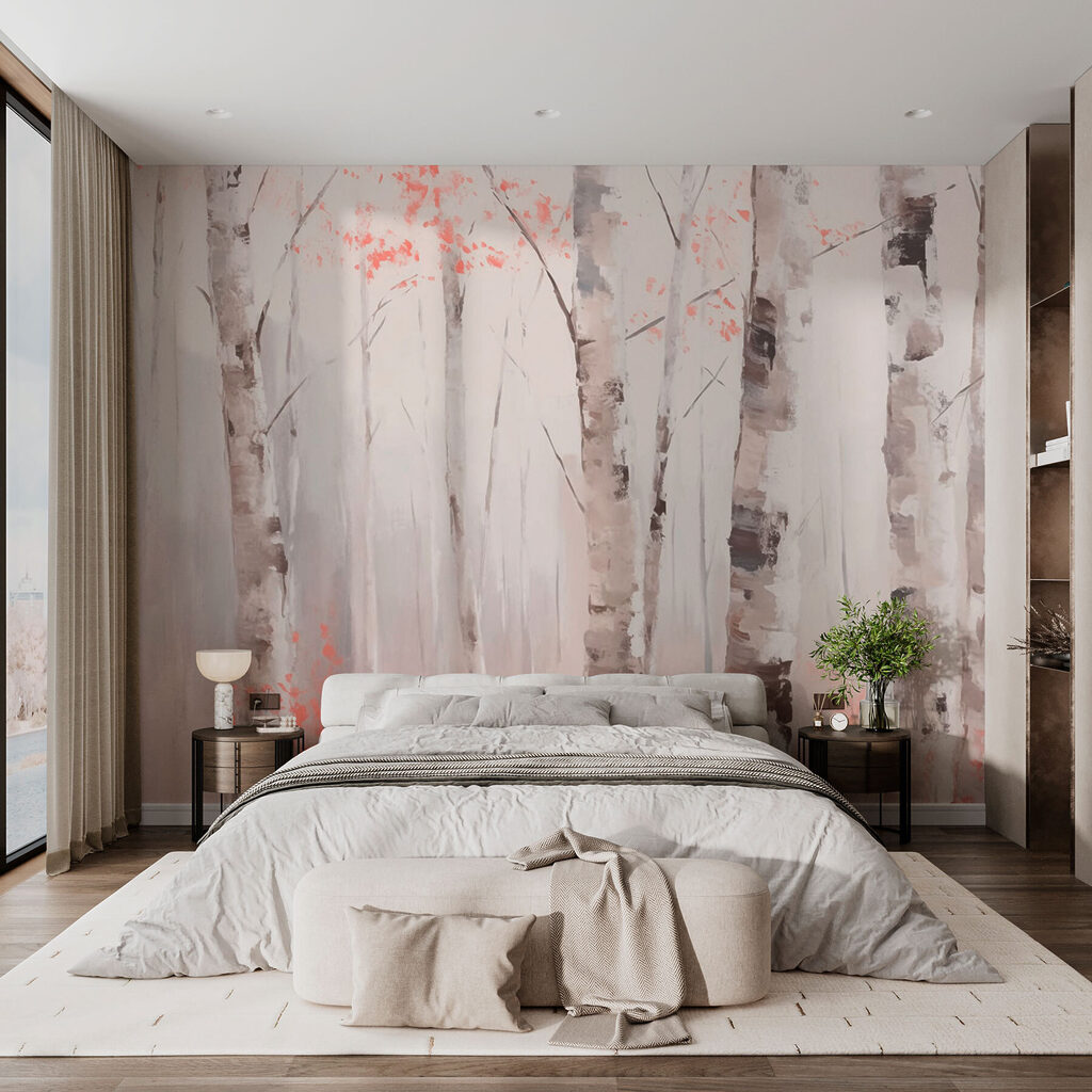 Betulla con accenti rosa — ambiente 1