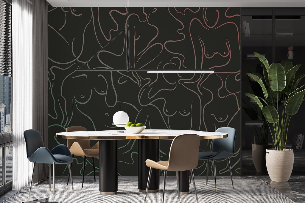 Donne sedute in linee — ambiente 3