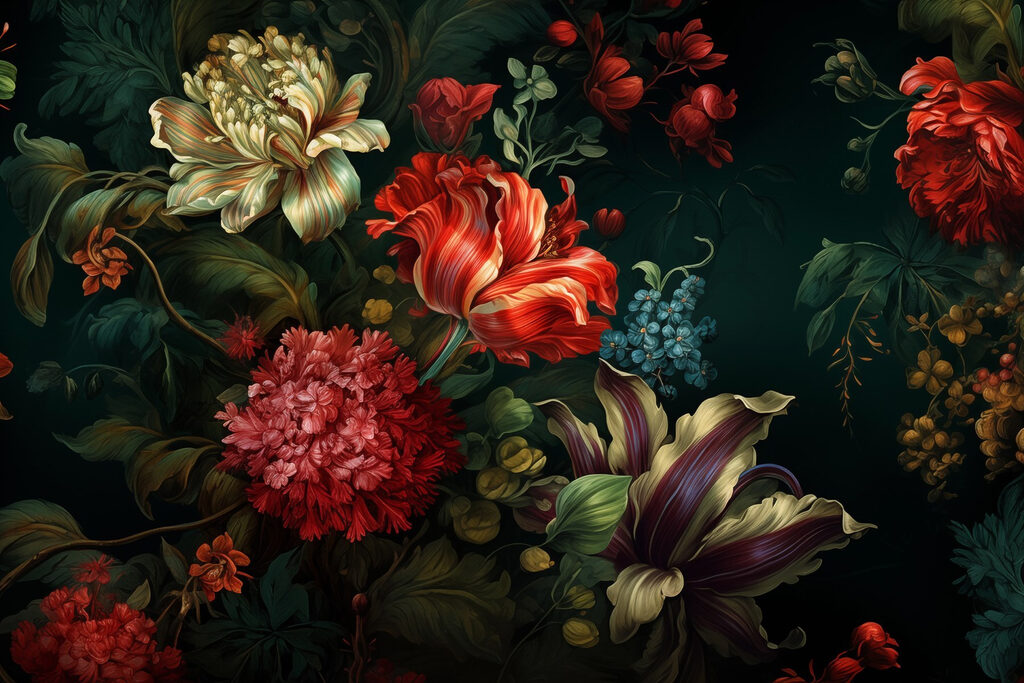 Bouquet di fiori scuri — design completo