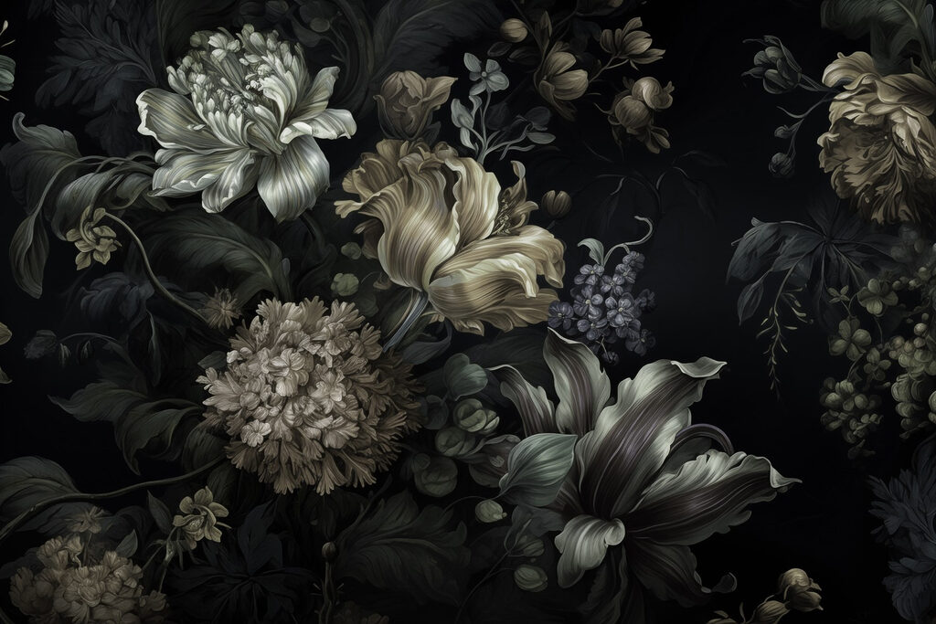 Bouquet di fiori scuri — design completo