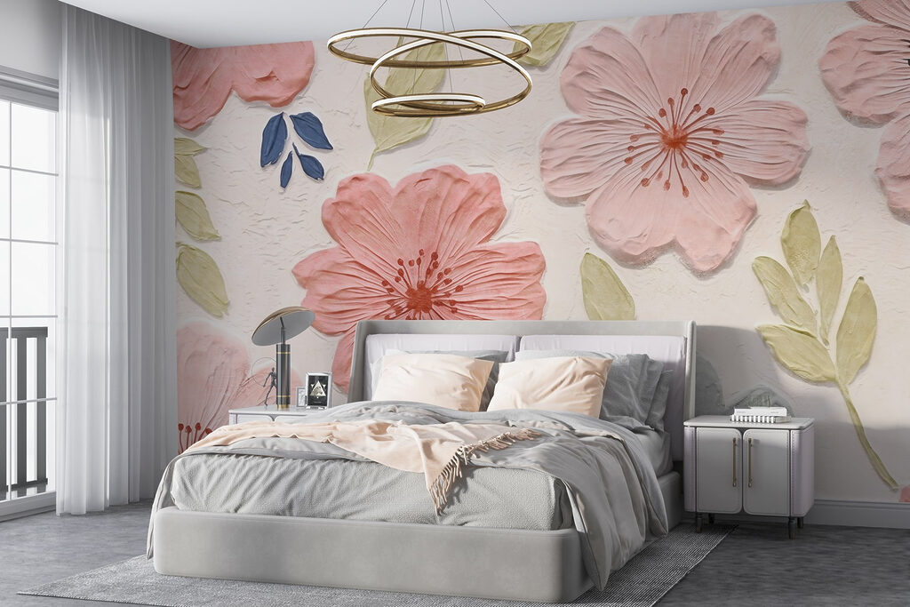 Fiori rosa con foglie — ambiente 1
