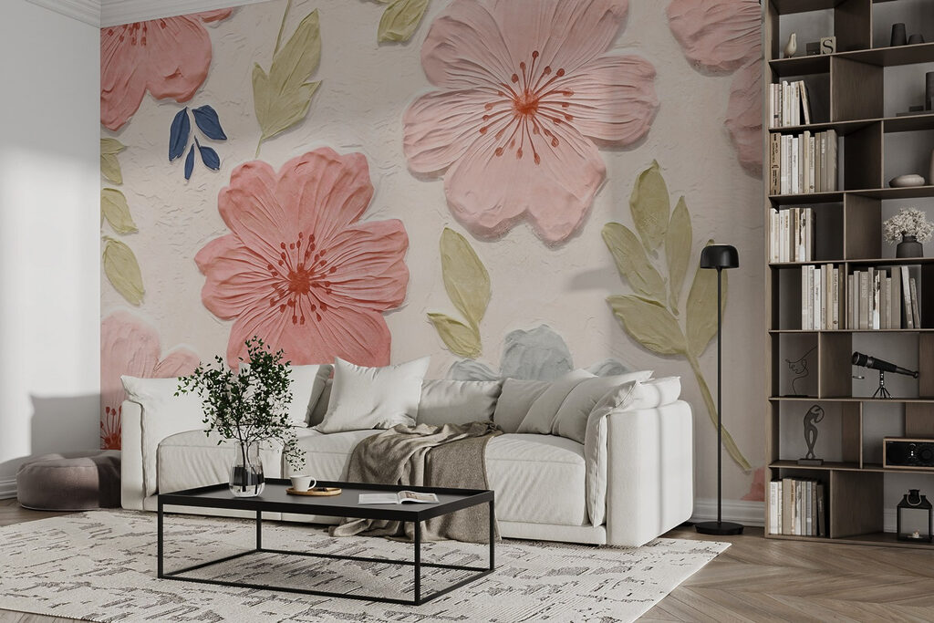 Fiori rosa con foglie — ambiente 2