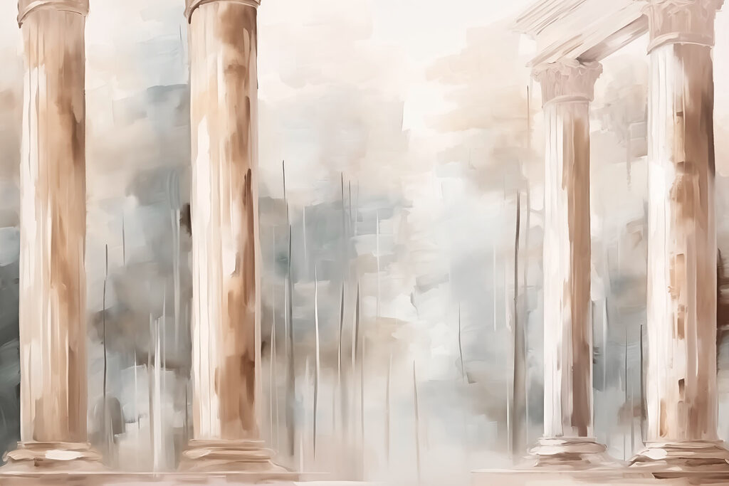 Colonne rosa dipinte — design completo