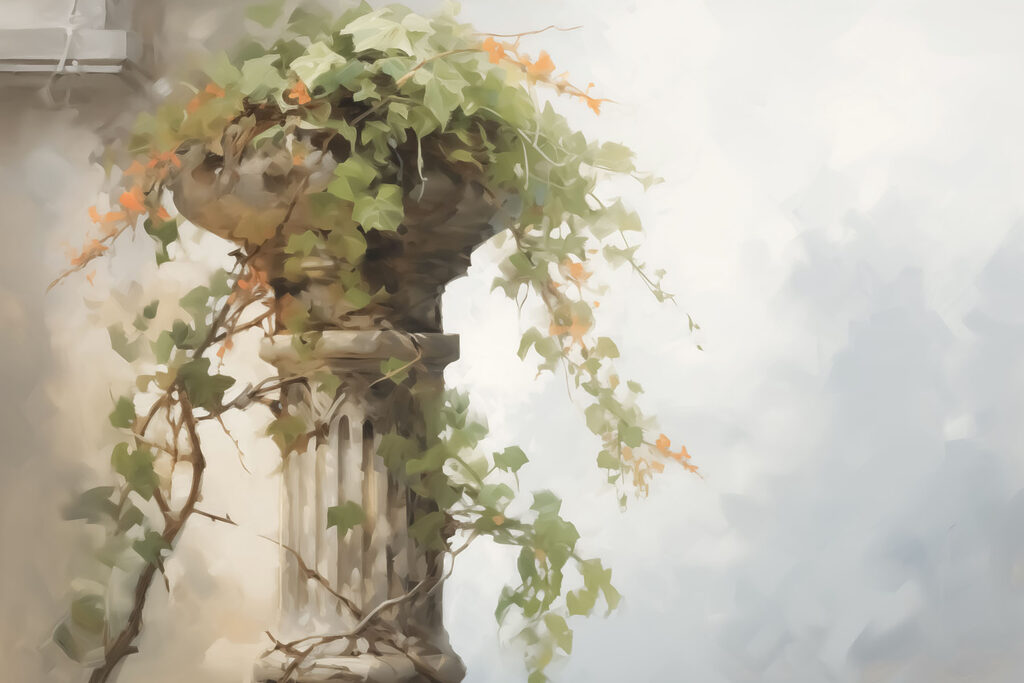 Colonna ricoperta di vegetazione — design completo
