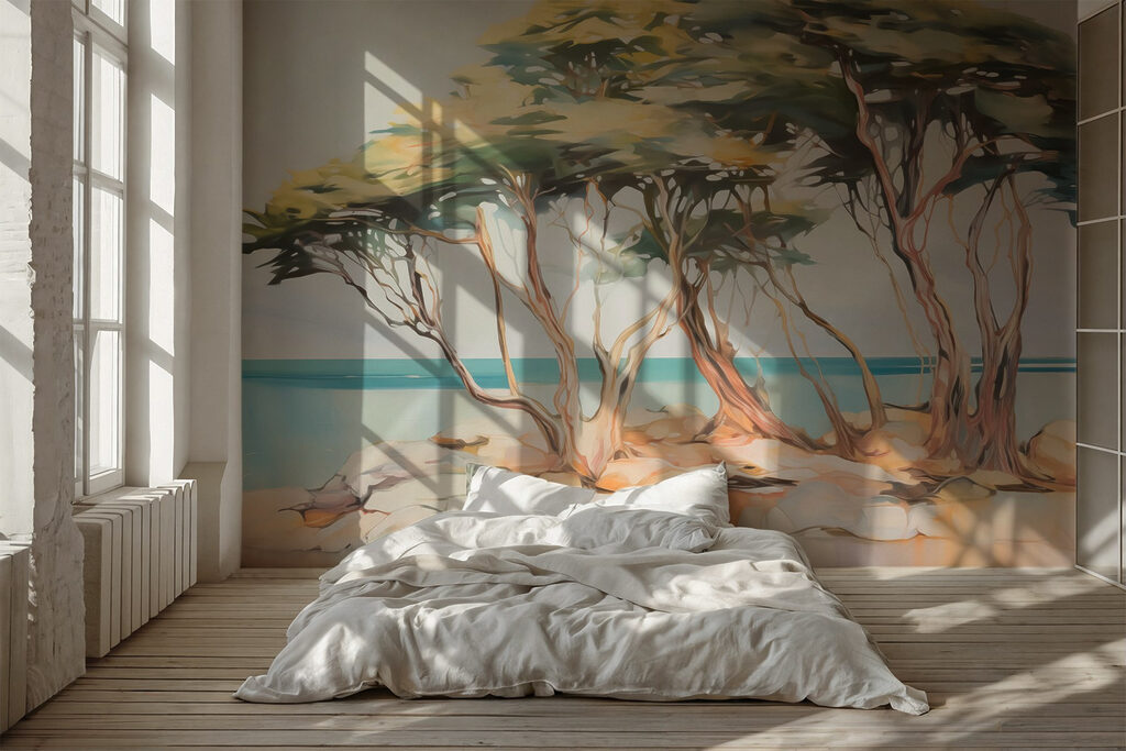 Alberi lungo l’acqua blu — ambiente 1