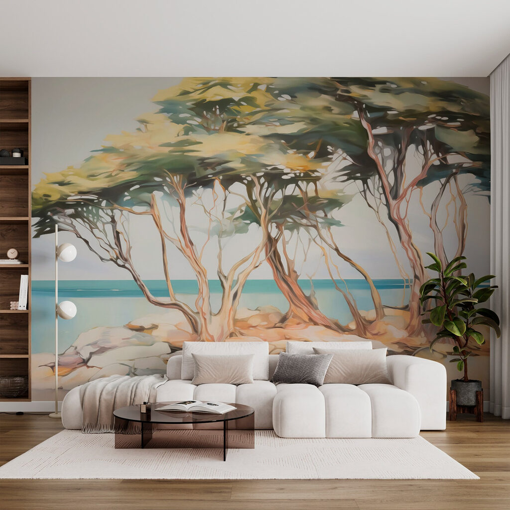 Alberi lungo l’acqua blu — ambiente 2