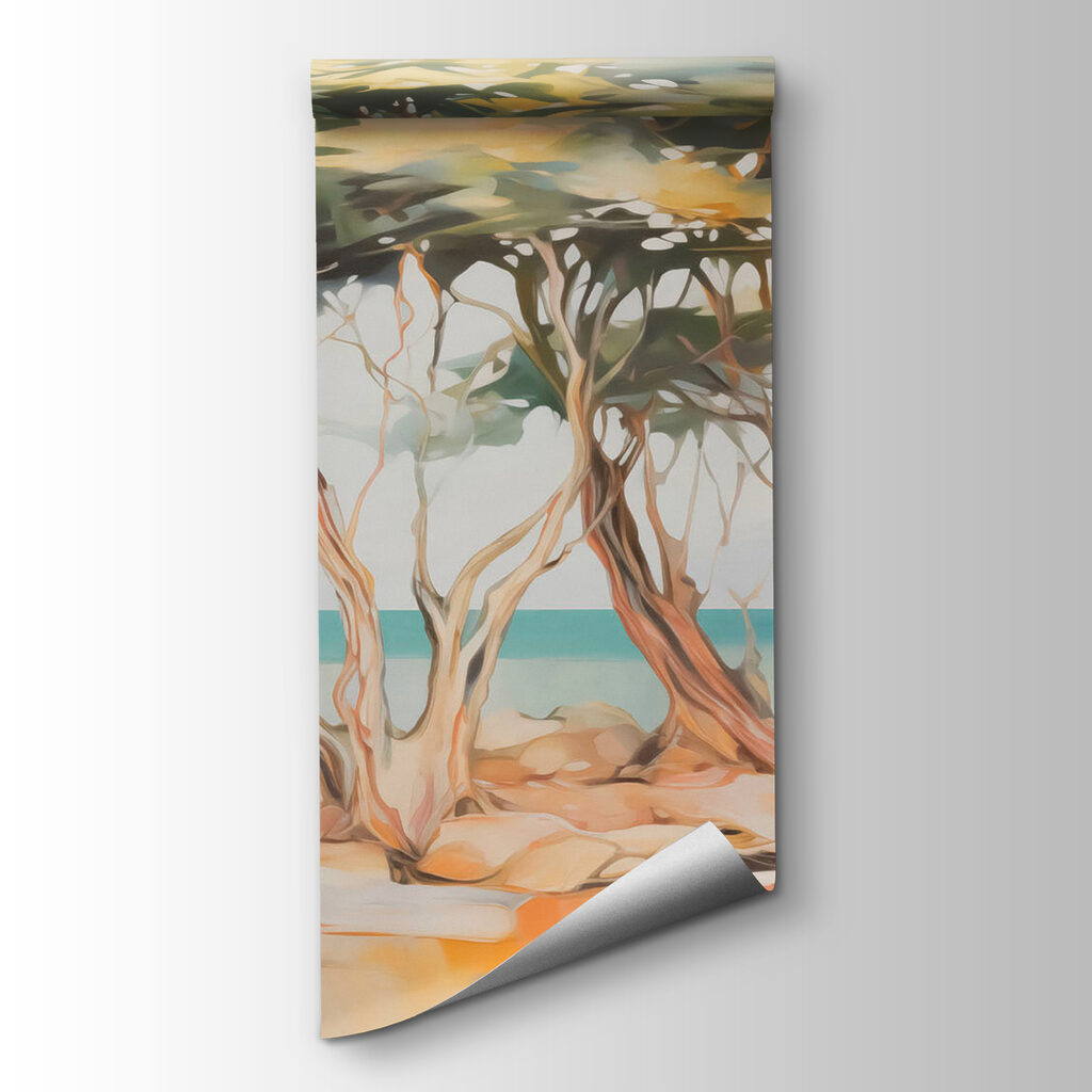 Alberi lungo l’acqua blu — vista del prodotto