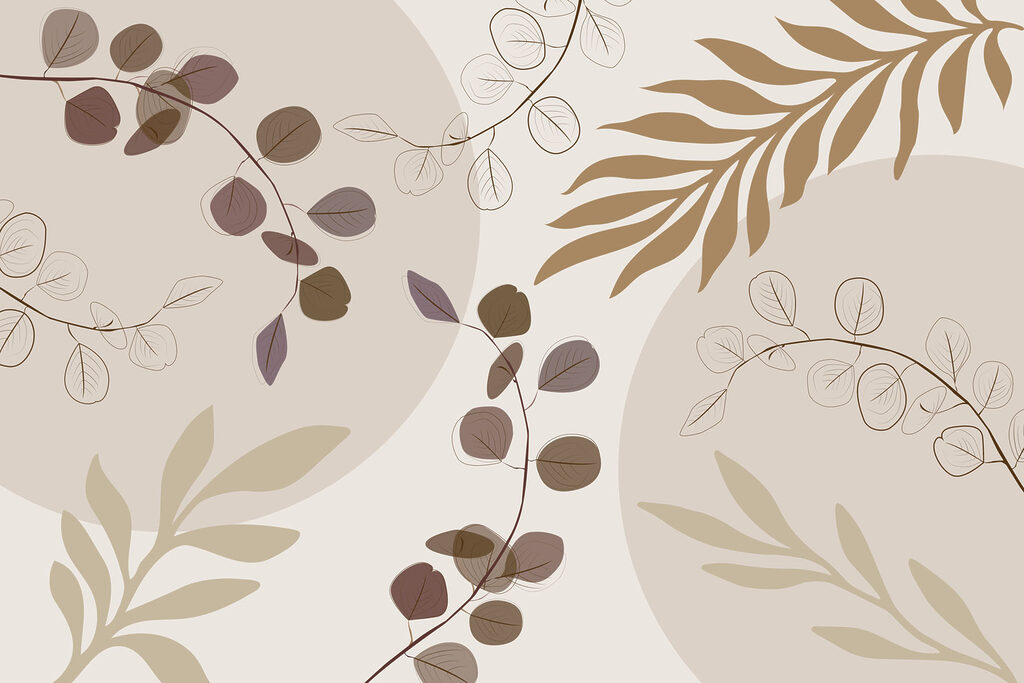 Foglie in toni naturali — design completo