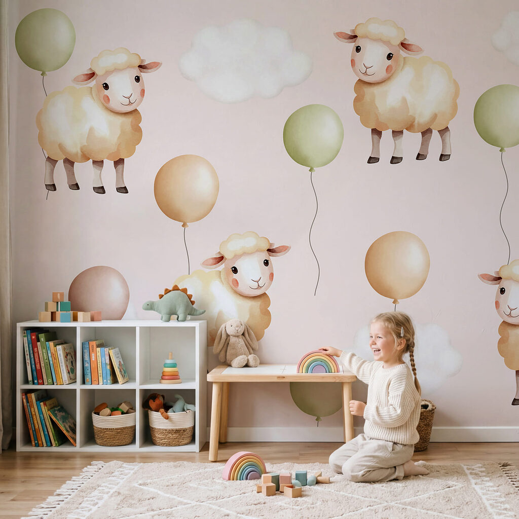 Pecorelle tra i palloncini — ambiente 1