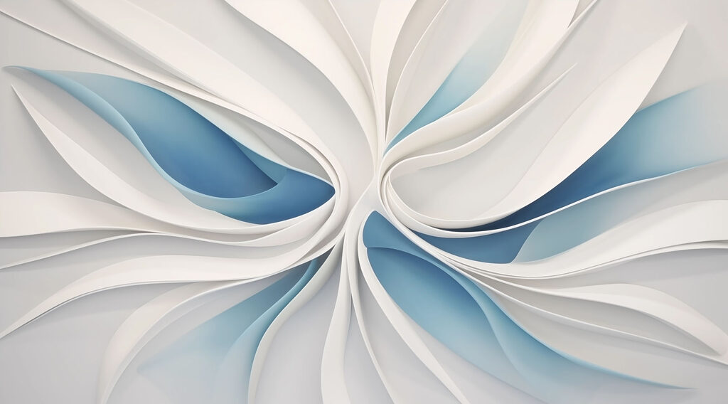 Forme bianche a ventaglio — design completo