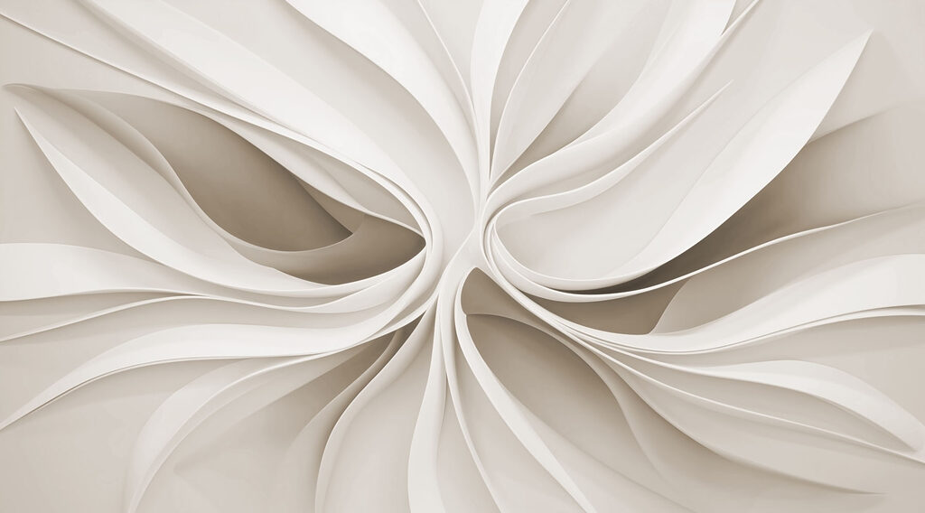 Forme bianche a ventaglio — design completo