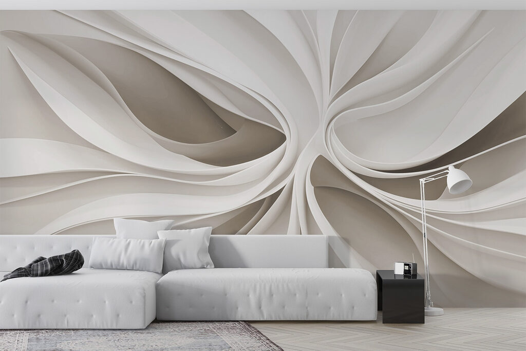 Forme bianche a ventaglio — ambiente 3