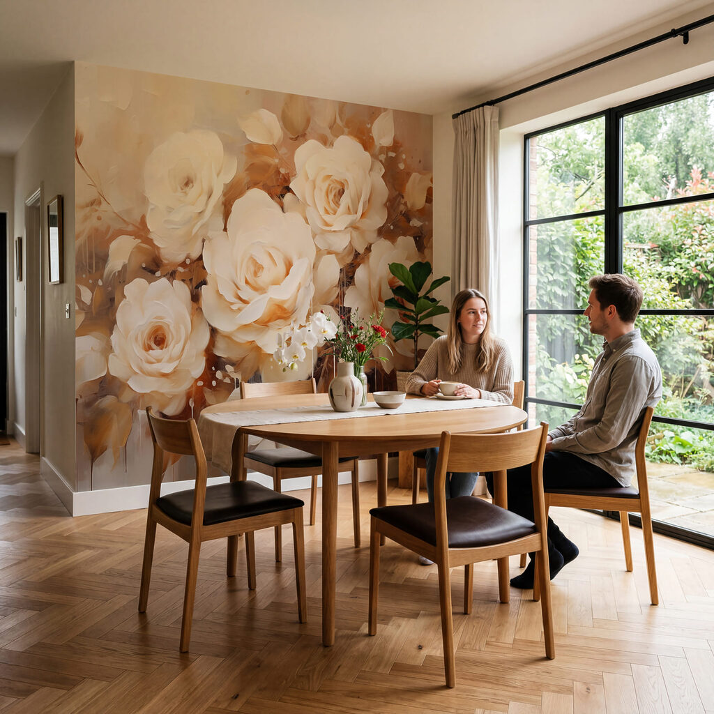 Rose bianche dipinte — ambiente 2